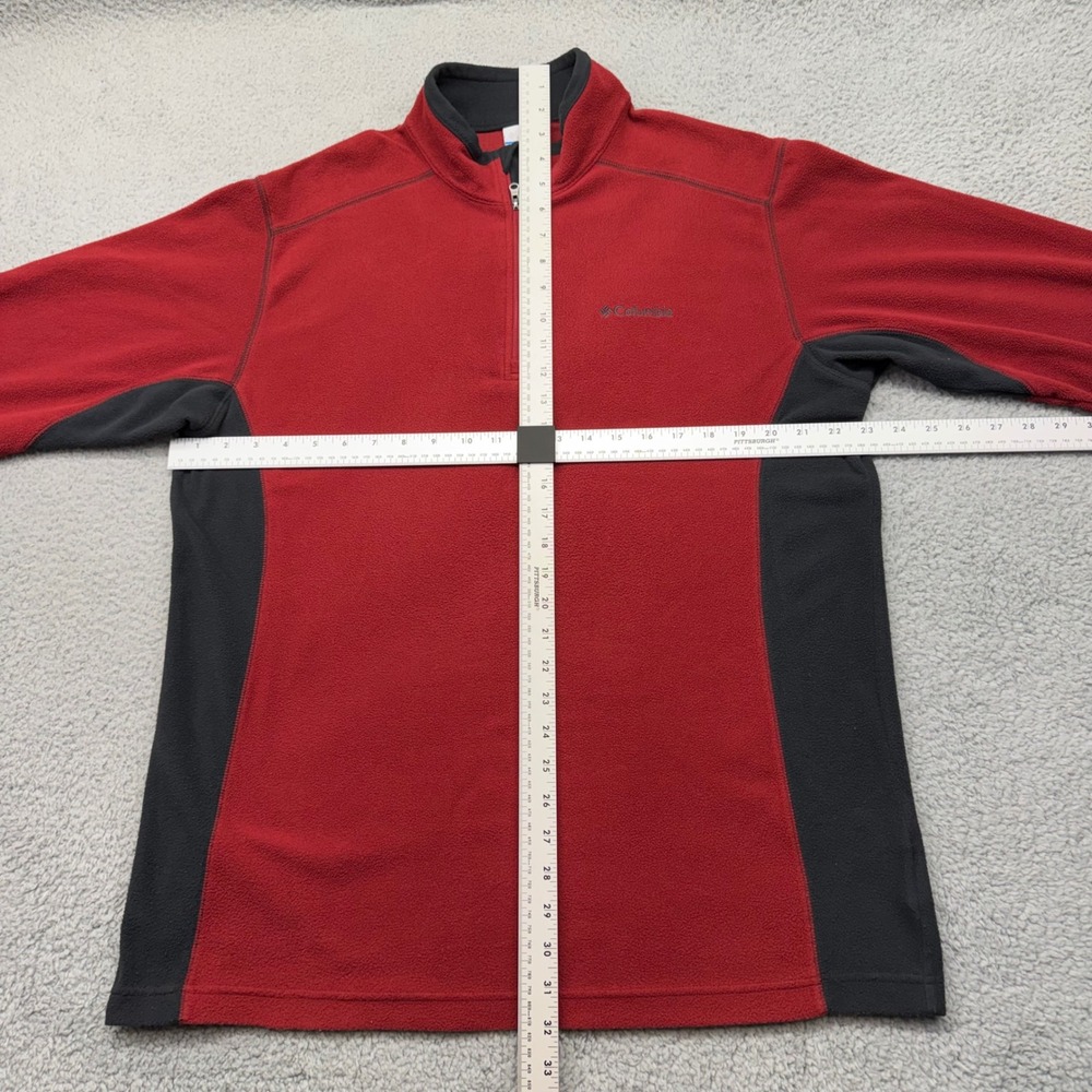 Columbia AM6558 Mens Large Red/Blk Polyester Fleece Quarter Zip Pullover 1352471 - Picture 6 of 13